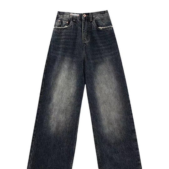 Damen Weite Baggy-Jeans mit authentischem Used-Look R&B