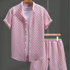 Damen lässiges Kurzarm Hemd und Shorts Set
