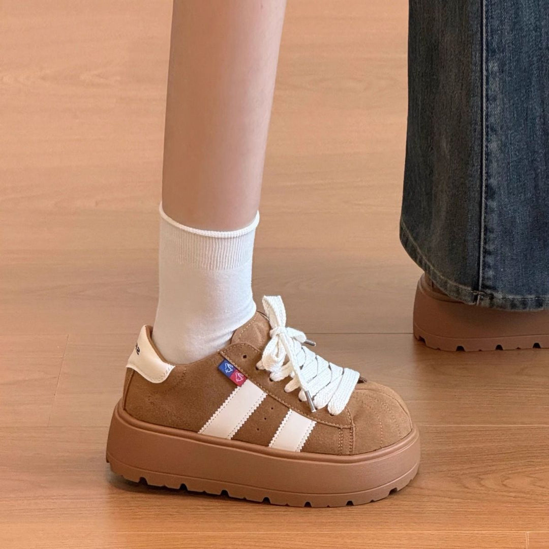 Damen Sportliche Plattform-Sneaker mit strapazierfähigem Obermaterial R&B