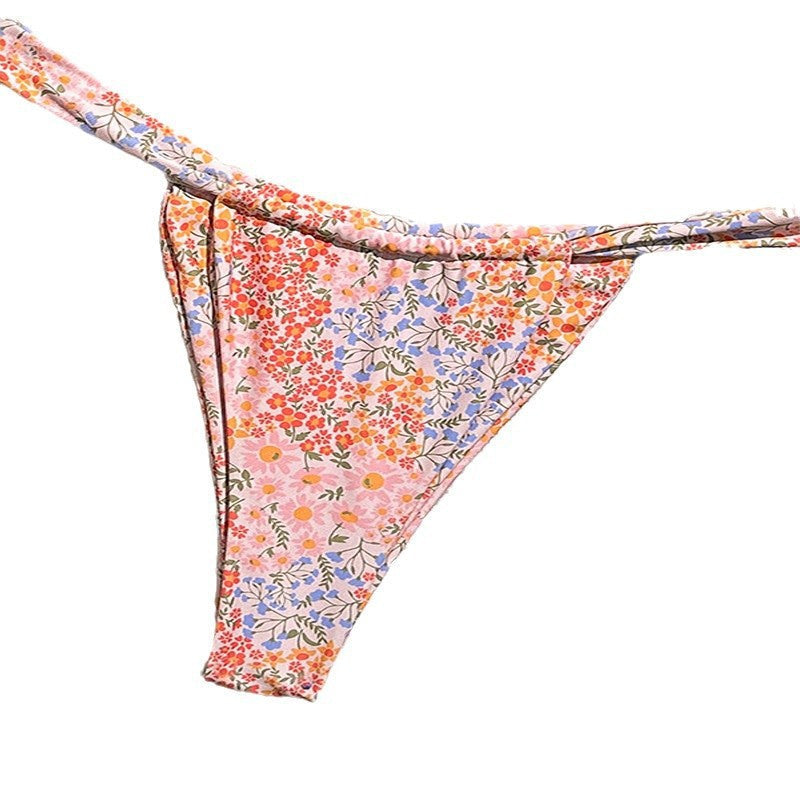 Damen Triangel-Bikini-Set mit verstellbaren Bändern und floralem Muster