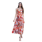 Damen Maxikleid mit floralem Schnitt und eleganter Taillierung R&B