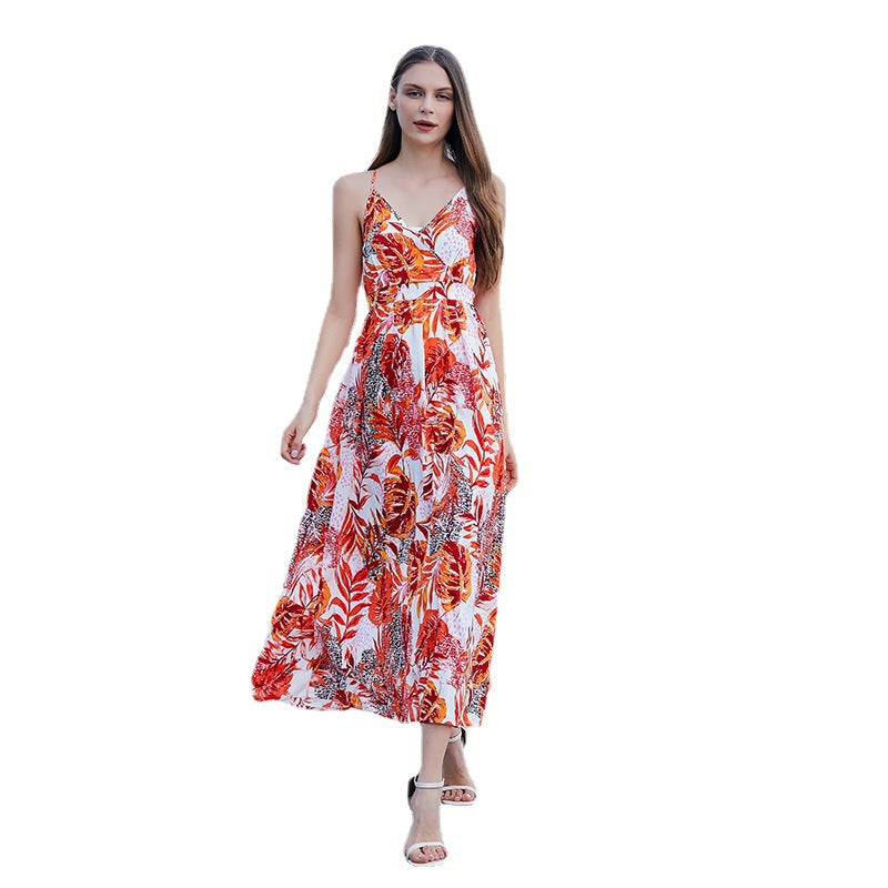 Damen Maxikleid mit floralem Schnitt und eleganter Taillierung R&B