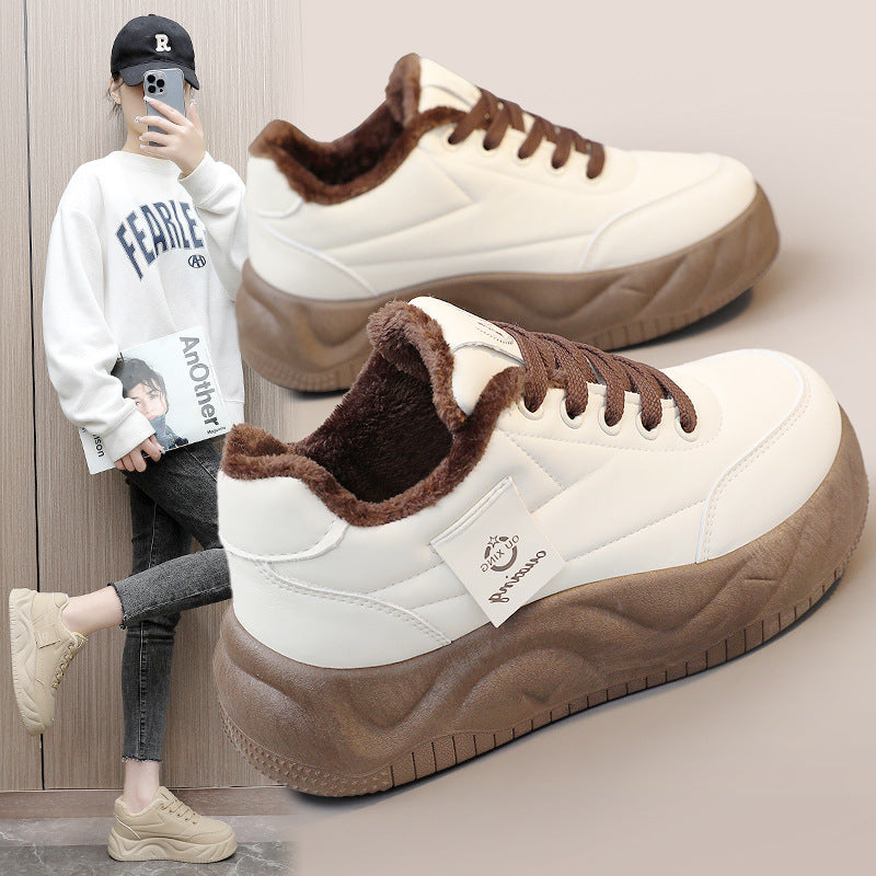 Damen modische Sneakers mit warmem Innenfutter und robuster Profilsohle R&B