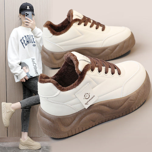Damen modische Sneakers mit warmem Innenfutter und robuster Profilsohle R&B