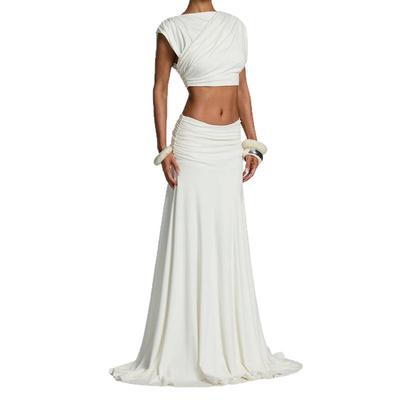 Damen elegantes Wickelkleid mit Rüschendetails R&B