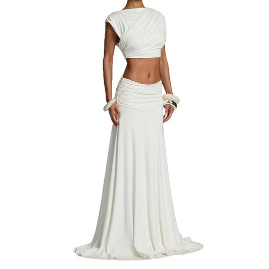 Damen elegantes Wickelkleid mit Rüschendetails R&B