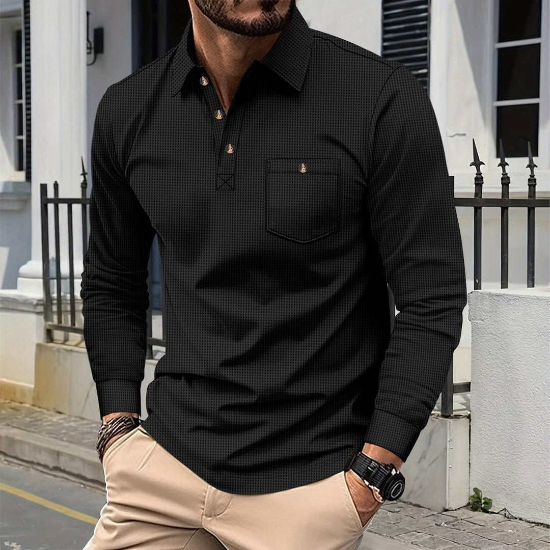 Herren Langarm Polohemd R&B