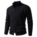 Herren modische Strickjacke mit Stehkragen und durchgehendem Reißverschluss R&B
