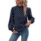 Damen Bluse mit hochwertigem Druck und großzügigen Puffärmeln R&B