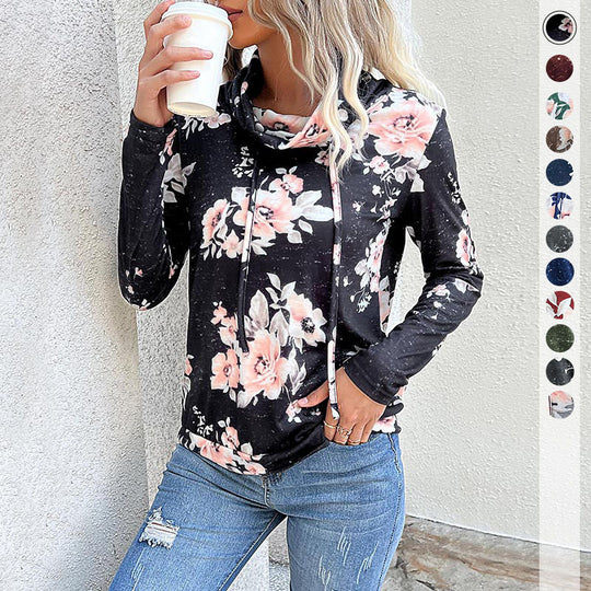 Damen Kapuzenpullover mit floralem Design und modernem Schnitt R&B