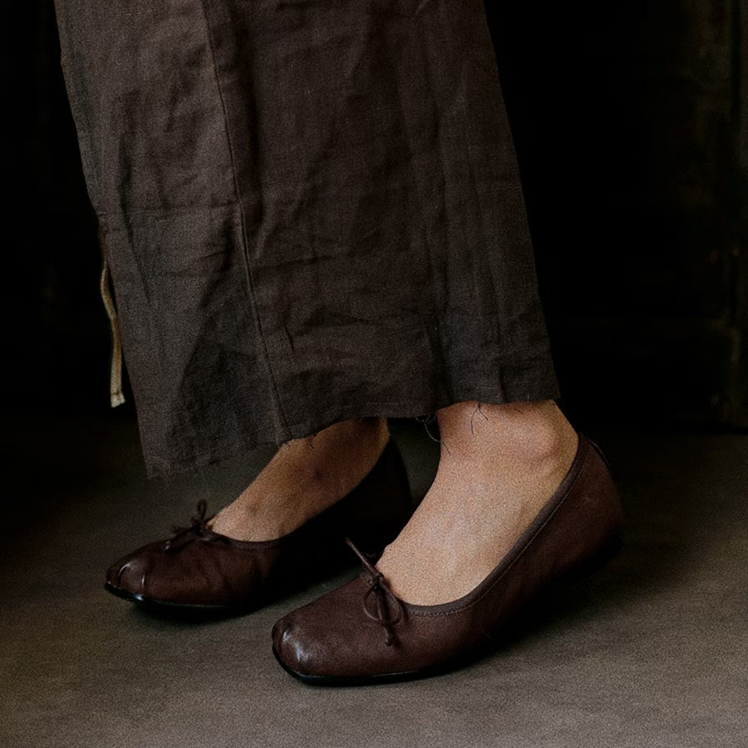 Damen Ballerina-Schuhe mit feinem Leder und zeitlosem Design R&B
