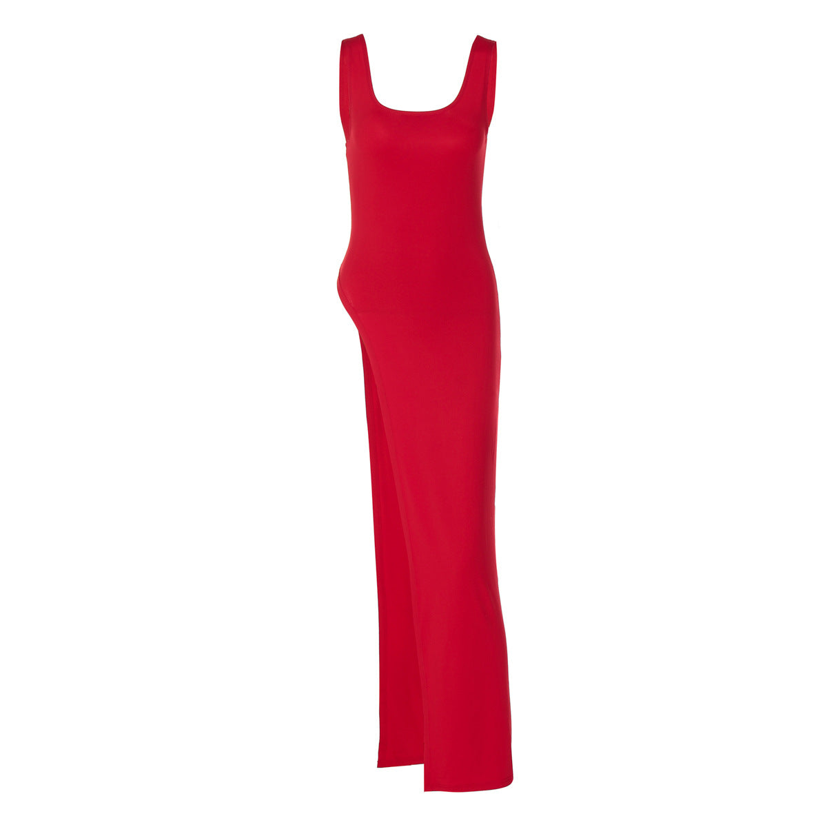 Damen Langarm Maxikleid mit hohem Schlitz R&B