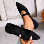 Damen Elegante Slingback-Ballerinas mit modischem Perlen-Detail R&B