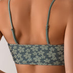 Damen Bandeau-Bikini-Set mit floralen Details