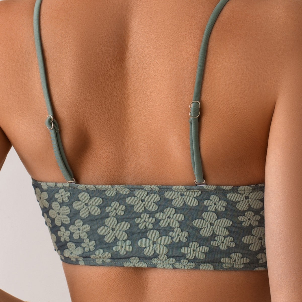 Damen Bandeau-Bikini-Set mit floralen Details