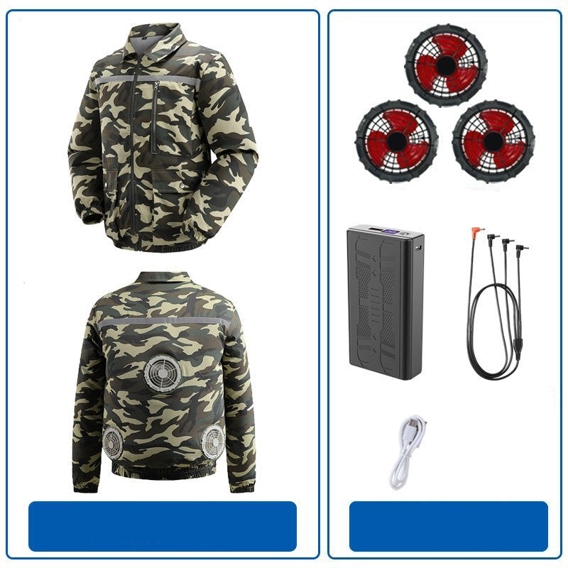 Herren nan belüftete Arbeitsjacke mit integrierten Lüftern, USB-Stromanschluss und reflektierenden Einsätzen R&B