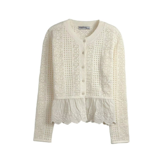 Damen Strickjacke mit voluminösem Saum und eleganten Details R&B