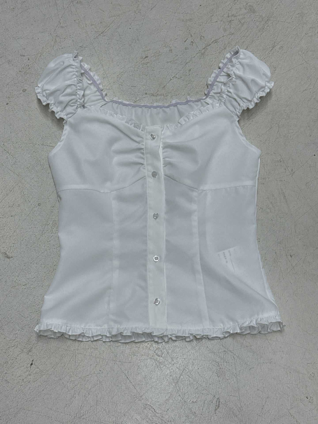 Damen Rüschenshirt mit eleganter Knopfleiste R&B