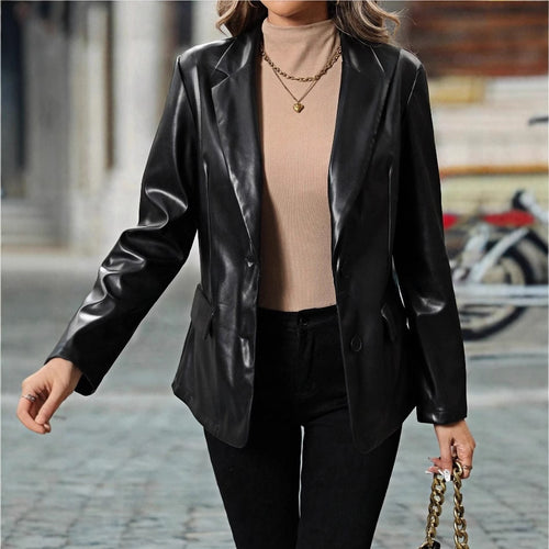 Damen elegante Satin-Blazer R&B
