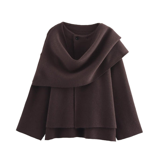 Damen modischer Umhangpullover aus weichem Material R&B