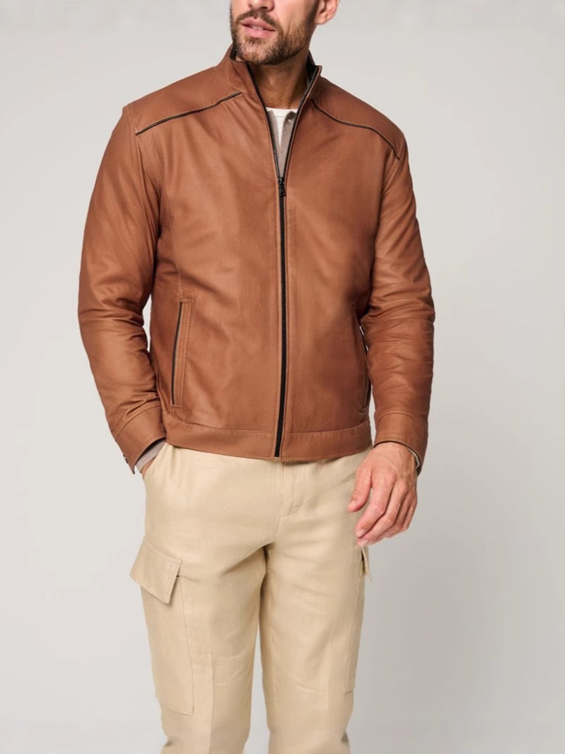 Herren jacke mit elegantem Stehkragen und seitlichen Reißverschlusstaschen R&B
