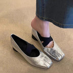 Damen elegante Ballerina-Schuhe mit modernem Riemendesign und komfortablem Absatz