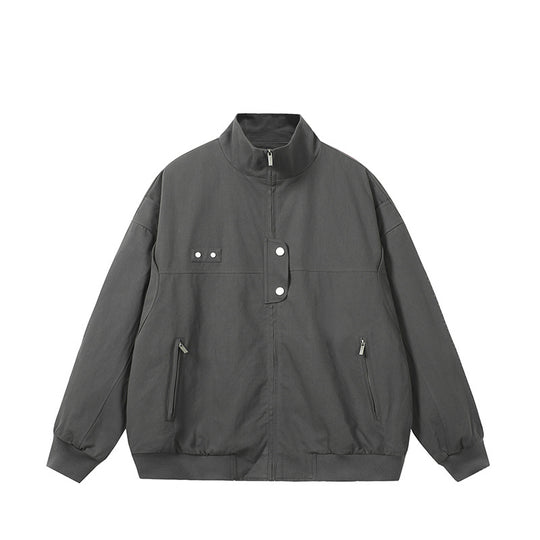 Herren modische Steppjacke mit hohem Kragen und seitlichen Reißverschlusstaschen R&B