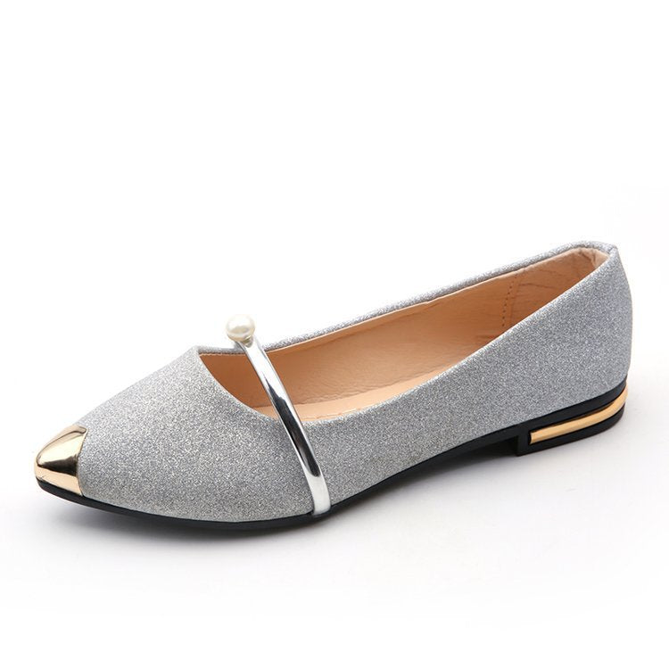 Damen Ballerinas mit funkelndem Glitzermaterial und eleganter Applikation R&B