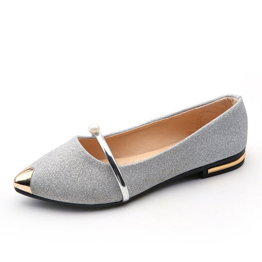Damen Ballerinas mit funkelndem Glitzermaterial und eleganter Applikation R&B