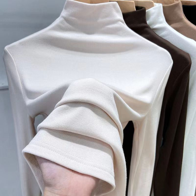 Damen Langarm Rollkragenpullover aus hochwertigem Strickstoff