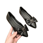 Damen spitze Ballerinas mit Schleifenakzent und eleganter Schnalle R&B