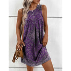 Damen Schmuckes Sommerkleid mit floralem Muster und weich fließendem Stoff R&B