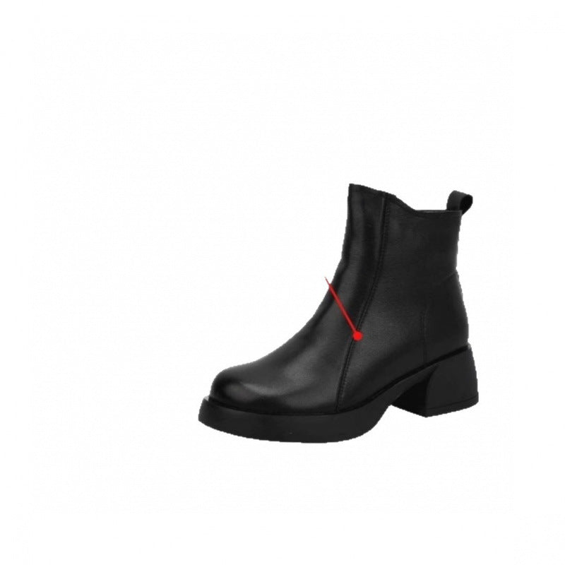 Damen Modische Winterstiefeletten mit kuscheligem Innenfutter und robustem Blockabsatz R&B
