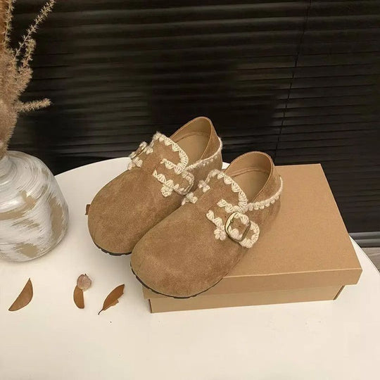 Damen Bequeme Mokassins mit dekorativem Schnallen-Detail und weichem Innenfutter R&B