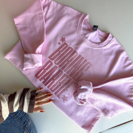 Damen nan glitzerndes Rundhals-Sweatshirt mit Statement-Print und angerauter Innenseite R&B