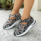 Damen Sportliche Sandalen mit floralem Muster R&B