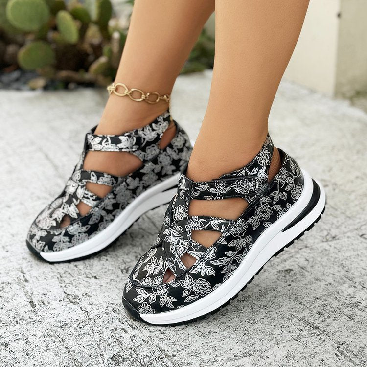 Damen Sportliche Sandalen mit floralem Muster R&B