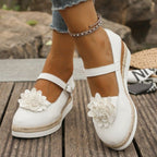 Damen Wedge-Sandaletten mit floraler Verzierungen und komfortabler Sohle R&B