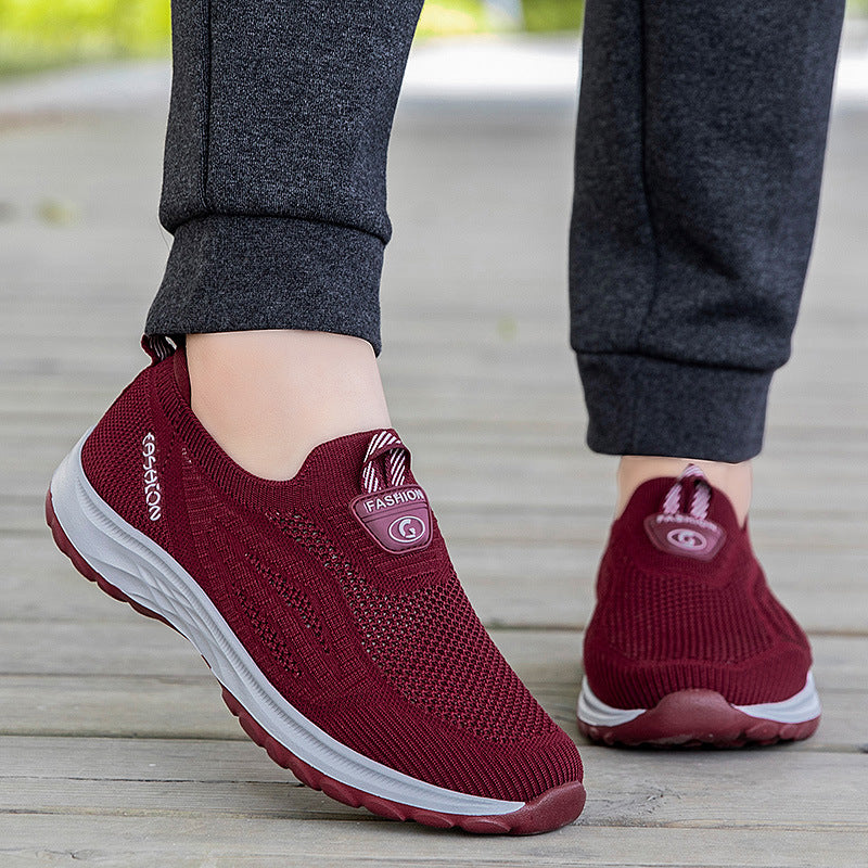 Damen Sportliche Slip-On Sneakers mit atmungsaktiver Mesh-Oberfläche R&B