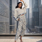 Damen modischer cropped Pullover mit Pailletten R&B