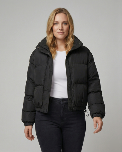Übergangsjacke Damen sportlich elegant als cropped Steppjacke