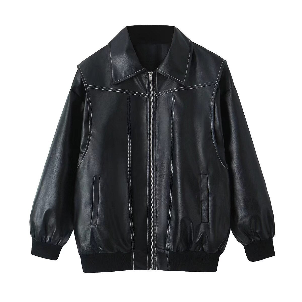 Damen modische jacke mit strukturiertem Kragen und praktischen Taschen R&B