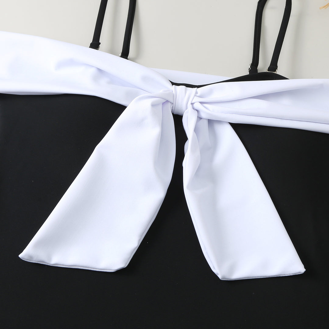 Damen Einteiler Badeanzug mit elegantem Wickel-Design und hohem Beinausschnitt R&B