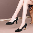 Damen elegante Pumps mit modischem Absatz und schicker Schnallenverzierung R&B