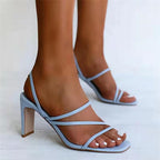 Damen elegante Absatzsandalen mit modischem Riemendesign R&B