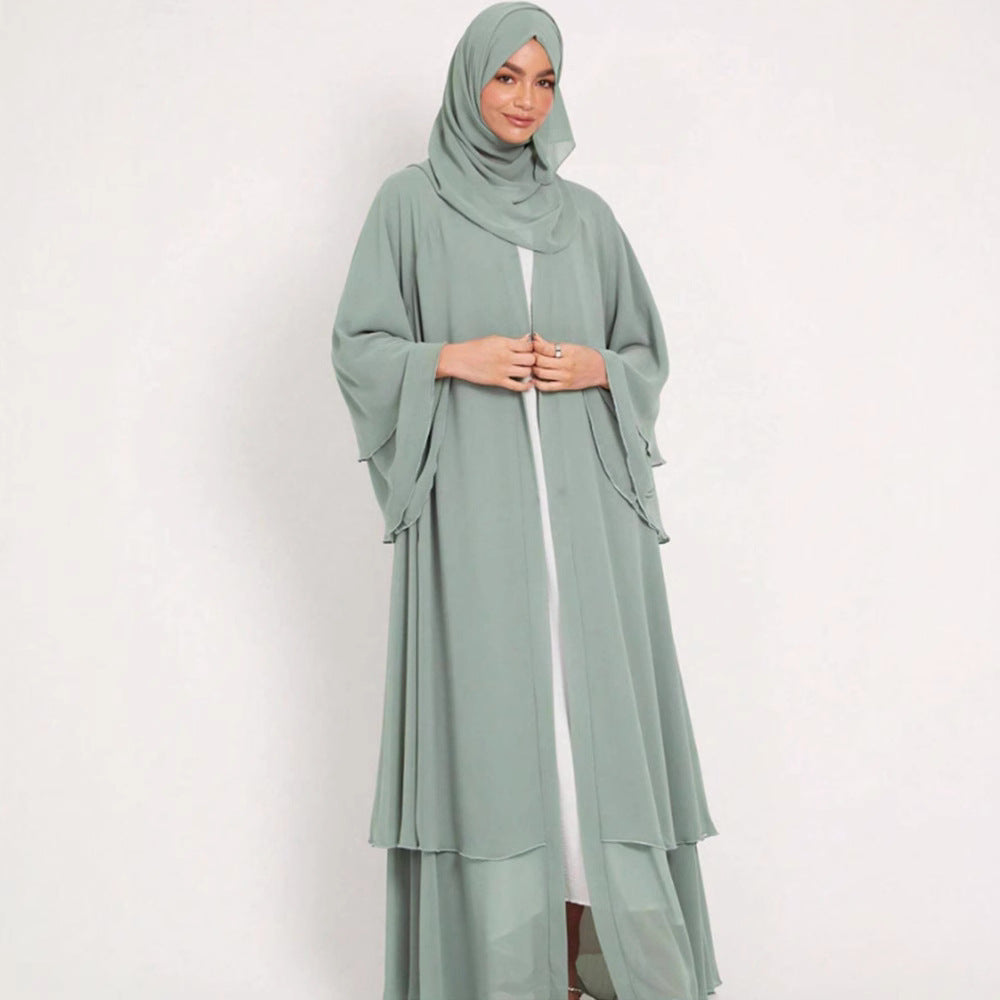Damen Elegante und fließende lange Kaftan mit offenen Ärmeln R&B