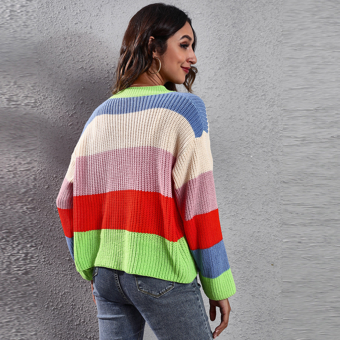 Damen Grobstrickjacke mit knopfdetails und modischem Farbspiel R&B