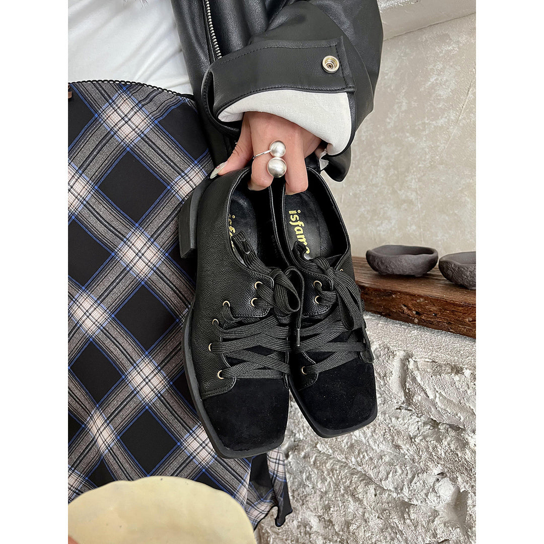 Damen sportliche Schnürschuhe aus Veloursleder mit rutschfester Sohle R&B