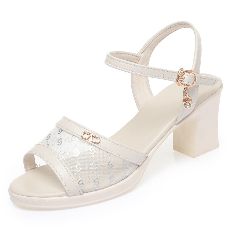 Damen Absatzsandalen mit verstellbarem Riemen und modischen Akzenten R&B