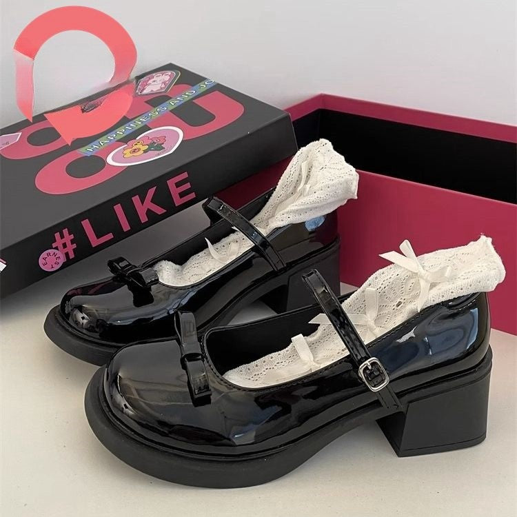 Damen Modische Mary Jane Pumps mit auffälliger Schnalle und bequemem Absatz R&B